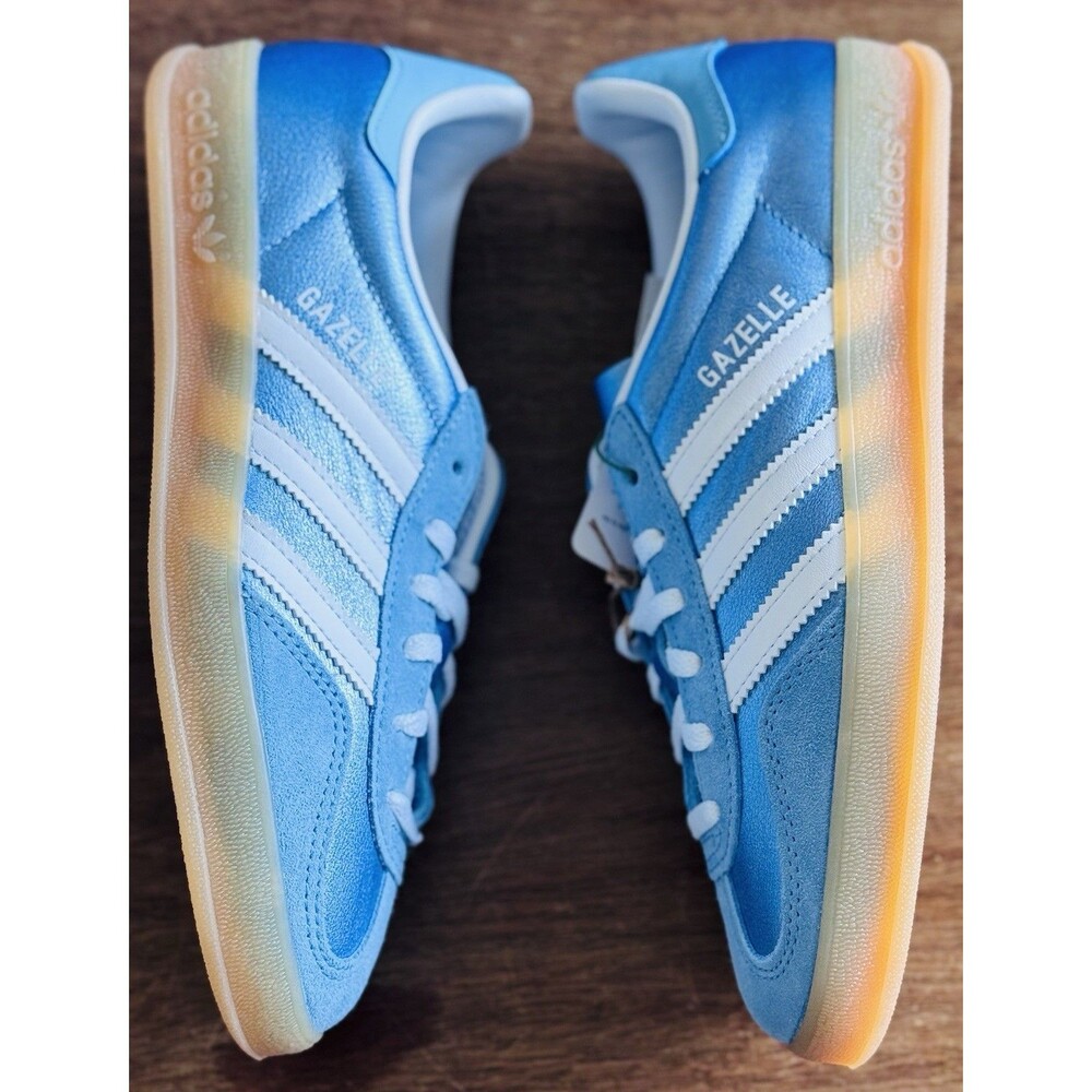 Women's Size 6.5 - adidas Gazelle Indoor Blue Metallic Gum W JS1407 NIB - Picture 3 of 9